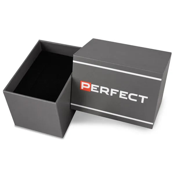 Férfi karóra Perfect M503CH, chronograph, ezüst fémszíj, fekete számlap