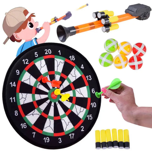 Tépőzáras darts céltábla készlet, 35 cm, labdákkal, nyilakkal, szivacslövedékekkel