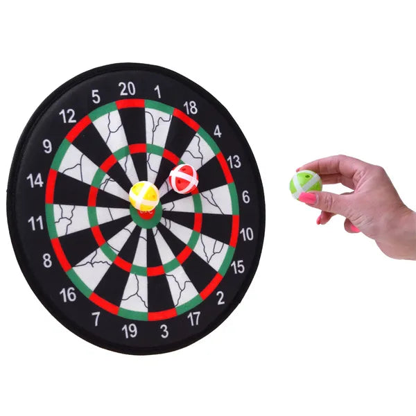 Tépőzáras darts céltábla készlet, 35 cm, labdákkal, nyilakkal, szivacslövedékekkel
