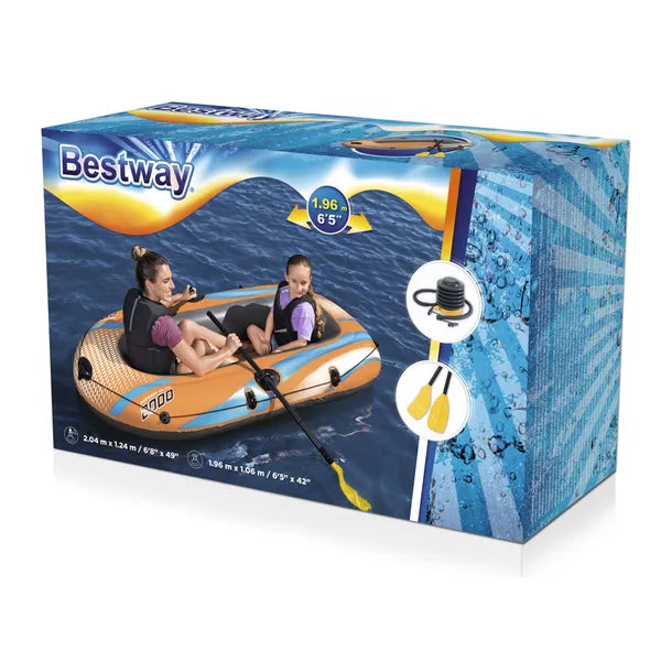 Bestway Kondor Elite 2000 felfújható gumicsónak, evezőkkel, 196×106 cm