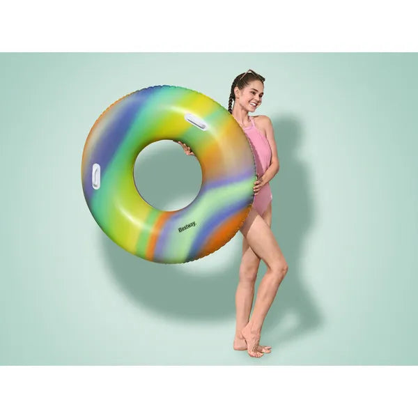 Bestway színes felfújható úszógumi 119 cm, 2 kapaszkodóval
