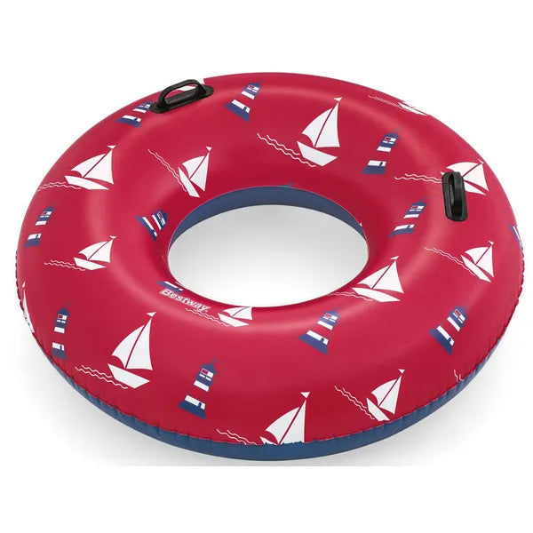Bestway felfújható úszó gyűrű, 119 cm, piros, 12+ év, PVC fogantyúkkal