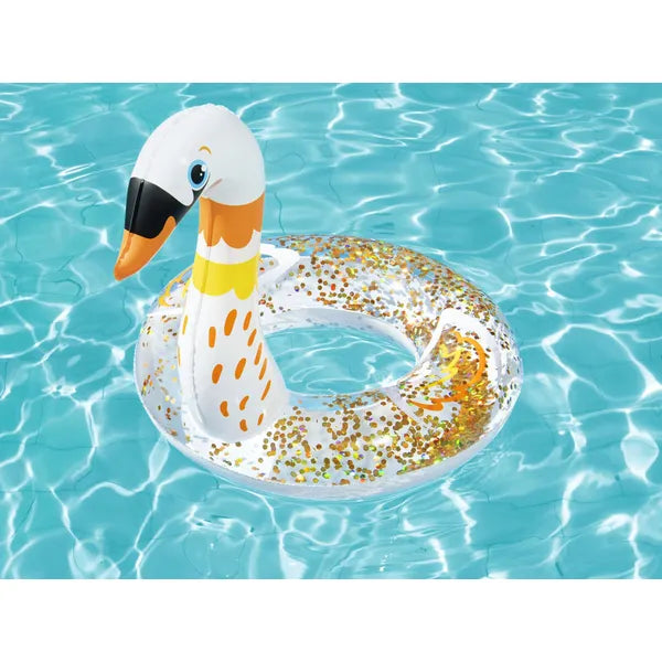 Bestway felfújható gyermek úszógumi, csillámos hattyú, 61 cm