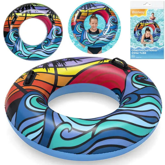 Bestway felfújható úszógumi, 91 cm, 2 fogantyú, PVC, 10+ év