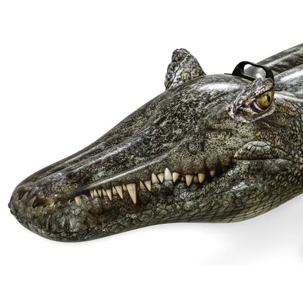 Felfújható krokodil úszógumi 193x94 cm, PVC, 45 kg teherbírás, 3+