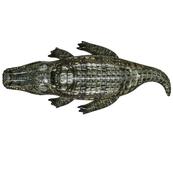 Felfújható krokodil úszógumi 193x94 cm, PVC, 45 kg teherbírás, 3+