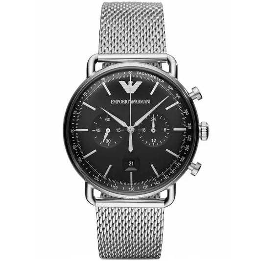 Emporio Armani Aviator AR11104 férfi kronográf karóra, 43 mm, ezüst acél