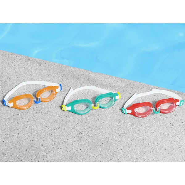 Bestway gyerek úszószemüveg 7+, UV-szűrős, állítható, Aqua Burst