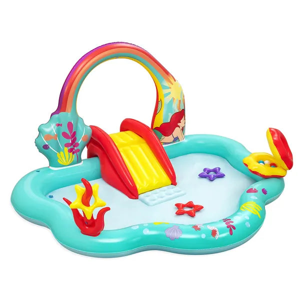 Bestway gyerek vízi játszótér csúszdával 221×193×117 cm, Disney Ariel