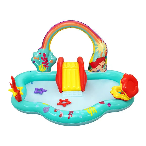 Bestway gyerek vízi játszótér csúszdával 221×193×117 cm, Disney Ariel