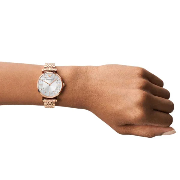 Emporio Armani női karóra AR11446, rózsaarany nemesacél 32 mm, kvarc