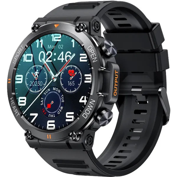 Rubicon RNCE95 férfi okosóra, 1.39'' IPS kijelző, BT hívás, SpO2, IP67