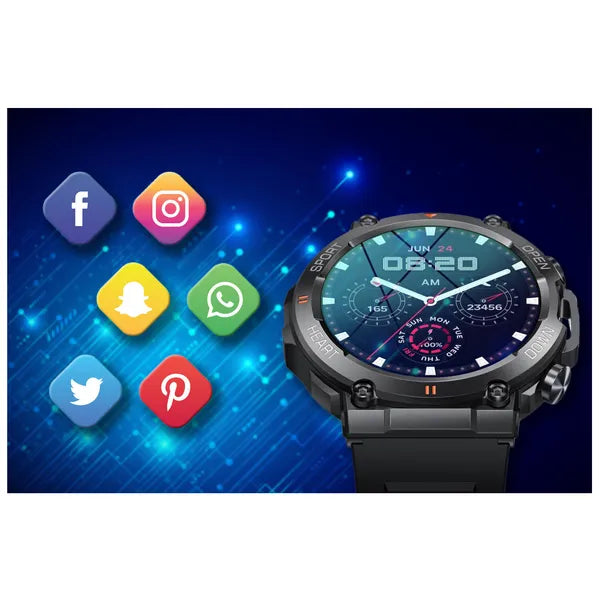 Rubicon RNCE95 férfi okosóra, 1.39'' IPS kijelző, BT hívás, SpO2, IP67