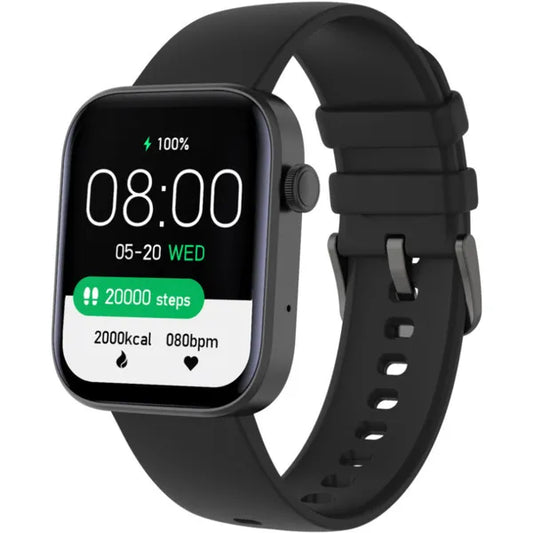 Női okosóra 1.8" IPS kijelzővel, BT hívás, vérnyomásmérő, fekete