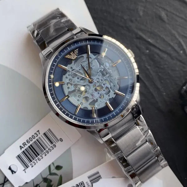 Emporio Armani AR60037 férfi automata skeleton karóra, acél, 43 mm
