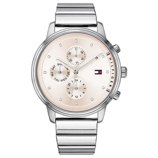 Tommy Hilfiger női karóra 38 mm, rózsaszín számlap, acél szíj