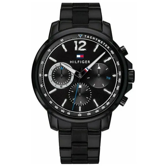 Tommy Hilfiger Landon férfi karóra, fekete rozsdamentes acél, 46 mm