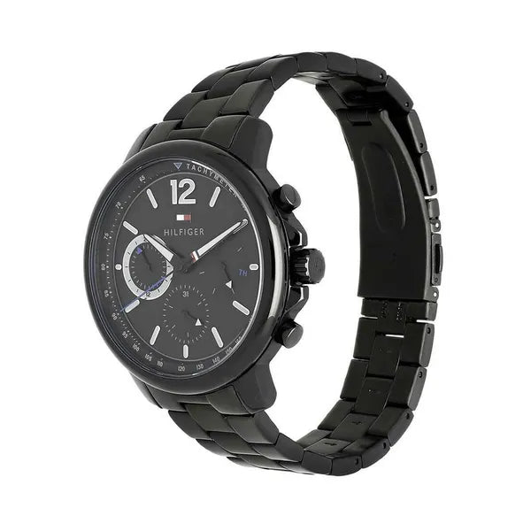 Tommy Hilfiger Landon férfi karóra, fekete rozsdamentes acél, 46 mm
