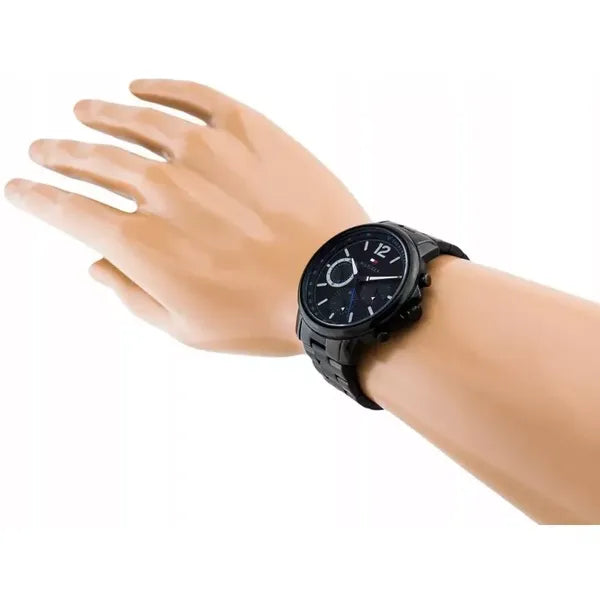 Tommy Hilfiger Landon férfi karóra, fekete rozsdamentes acél, 46 mm