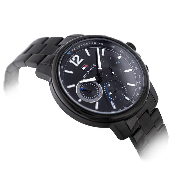 Tommy Hilfiger Landon férfi karóra, fekete rozsdamentes acél, 46 mm