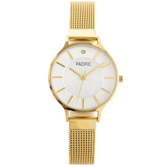 Női arany színű kvarc karóra 30 mm, Miyota szerkezet, hálós fém szíj