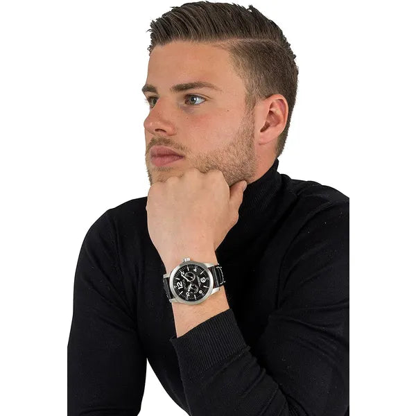 Invicta I-Force férfi karóra 48 mm, bőr szíj, WR100 vízálló