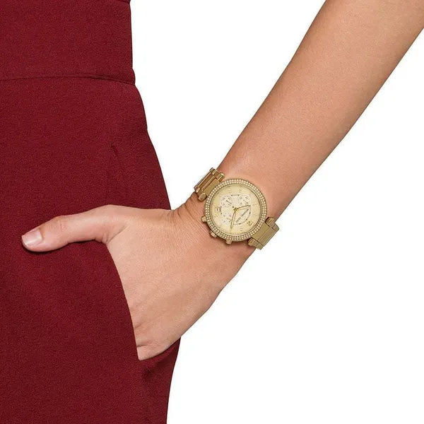 Michael Kors Parker női arany kronográf karóra, 39 mm, 10 ATM