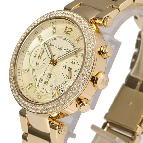 Michael Kors Parker női arany kronográf karóra, 39 mm, 10 ATM