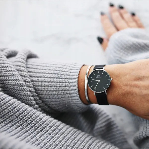 Daniel Wellington Petite Ashfield női karóra 36 mm, fekete-acél, quartz