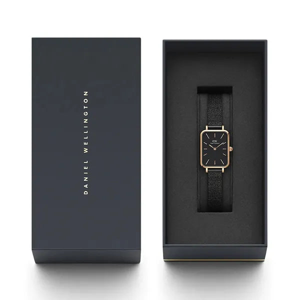 Daniel Wellington Quadro DW00100433 női karóra, fekete, rozéarany, 20 mm