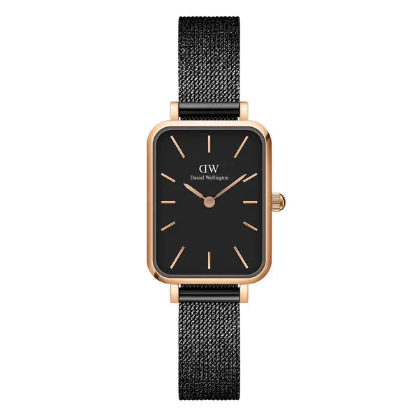 Daniel Wellington Quadro DW00100433 női karóra, fekete, rozéarany, 20 mm