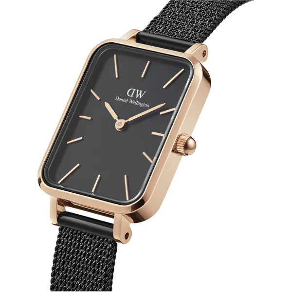Daniel Wellington Quadro DW00100433 női karóra, fekete, rozéarany, 20 mm