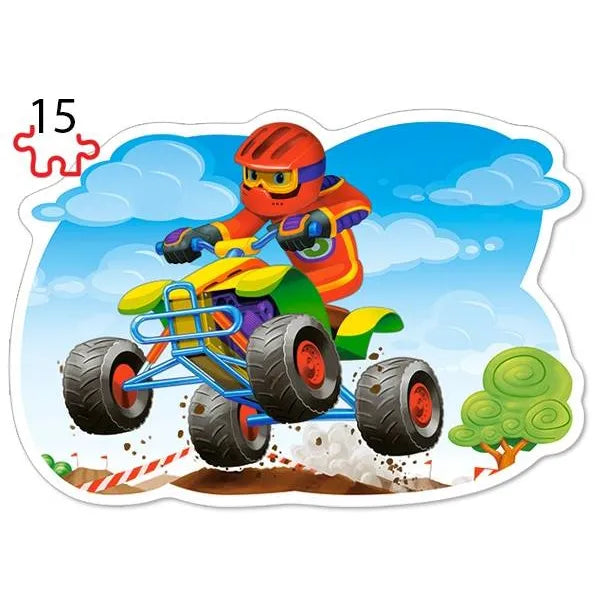 4 az 1-ben kontúr puzzle gyerekeknek – Vidám utazás, 8–20 db