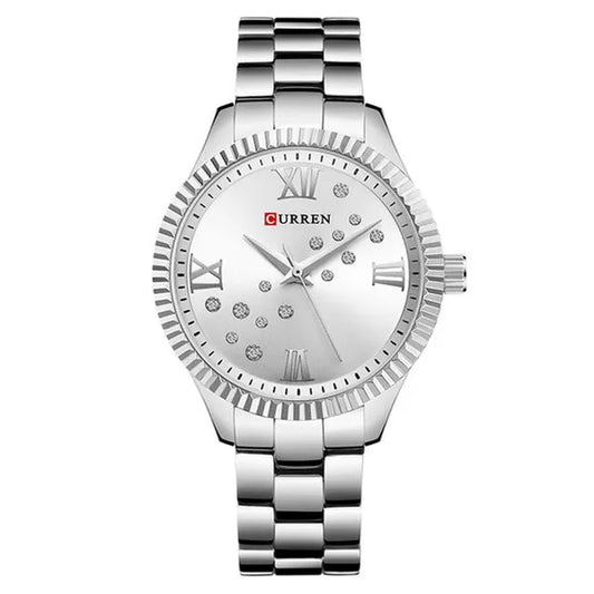 Curren 9009 női karóra, ezüst szín, kvarc, 37 mm, díszdobozzal