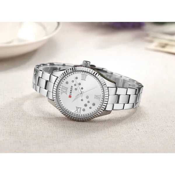 Curren 9009 női karóra, ezüst szín, kvarc, 37 mm, díszdobozzal