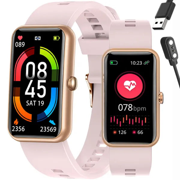 Rubicon RNCE83 női okosóra IP68, vérnyomásmérő, rózsaarany/pink, 1,47" TFT
