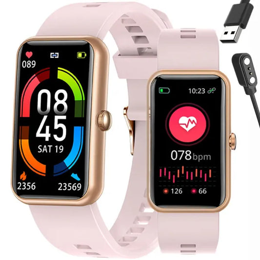 Rubicon RNCE83 női okosóra IP68, vérnyomásmérő, rózsaarany/pink, 1,47" TFT
