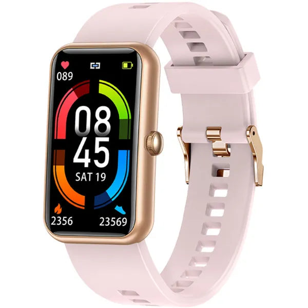 Rubicon RNCE83 női okosóra IP68, vérnyomásmérő, rózsaarany/pink, 1,47" TFT