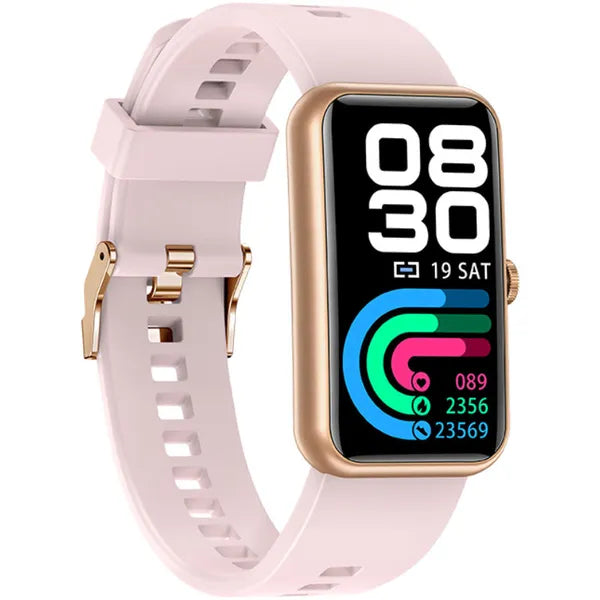 Rubicon RNCE83 női okosóra IP68, vérnyomásmérő, rózsaarany/pink, 1,47" TFT