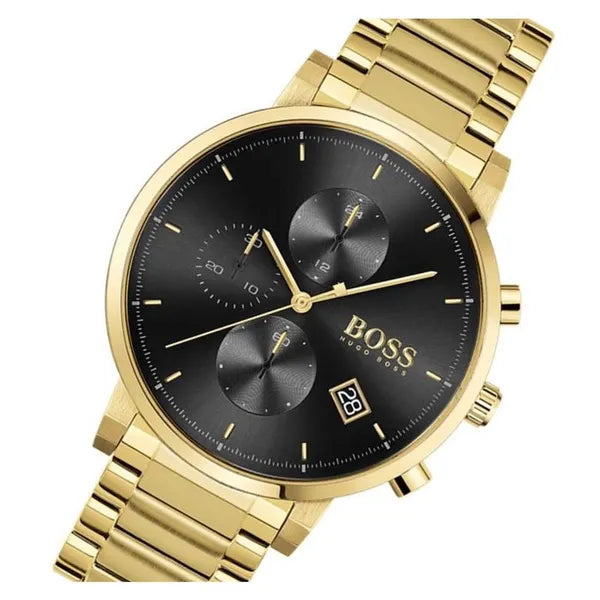 Hugo Boss Integrity férfi karóra, arany acél, kronográf, 43 mm, WR50