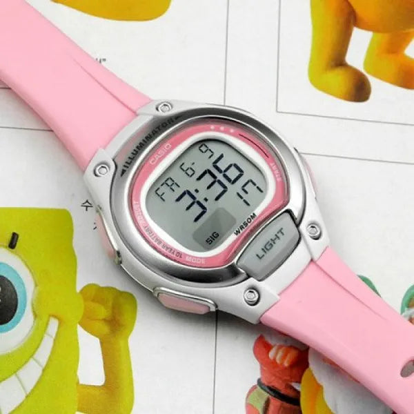 Casio LW-203-4A női digitális karóra rózsaszín szíjjal, WR50