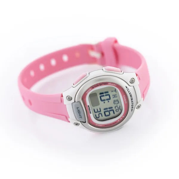 Casio LW-203-4A női digitális karóra rózsaszín szíjjal, WR50