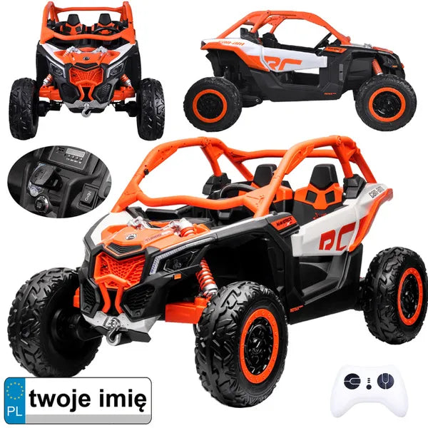 2-személyes elektromos gyerek buggy 4x4, 24V, EVA kerekek, Can-Am Maverick
