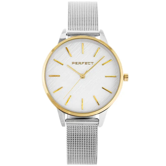 Perfect női kvarc karóra, 34 mm ezüst/arany tok, fémszíj, díszdoboz