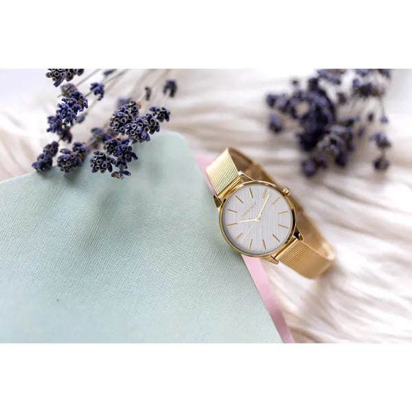 Perfect F374-03 női karóra arany fémszíj 34 mm díszdobozzal