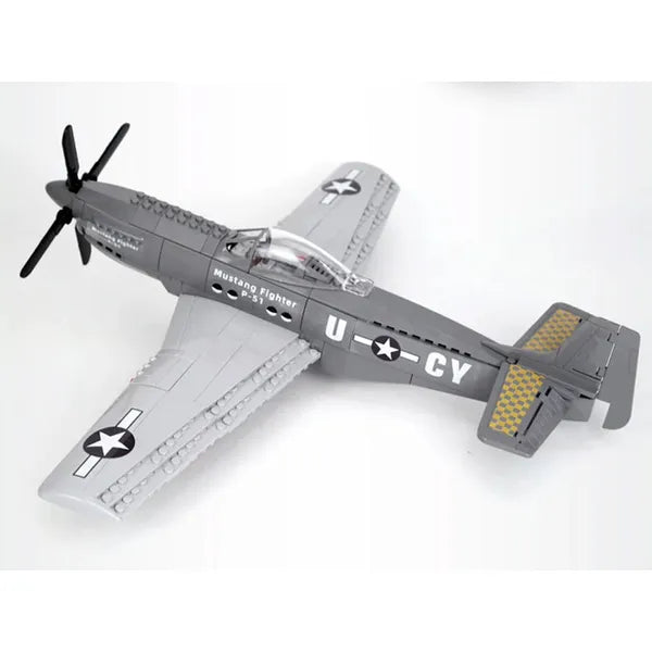 258 darabos P-51 Mustang vadászgép építőkocka készlet gyerekeknek