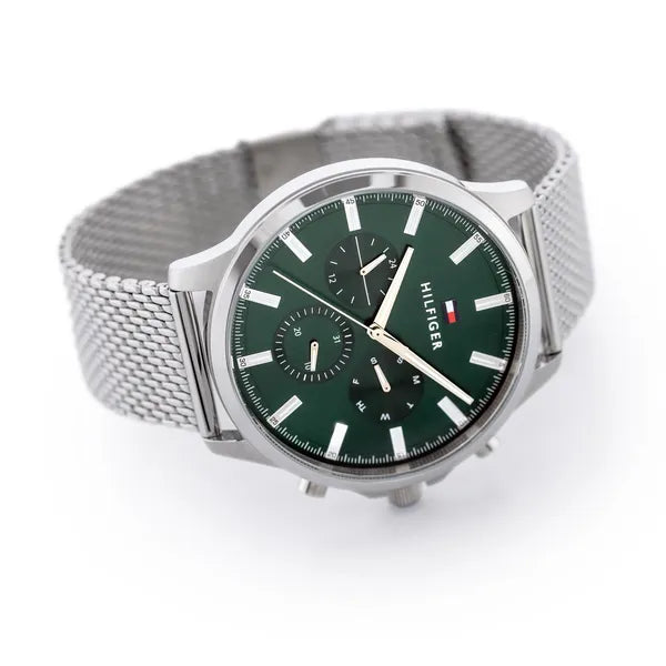 Tommy Hilfiger Ryder férfi karóra, zöld számlap, 44 mm, rozsdamentes acél