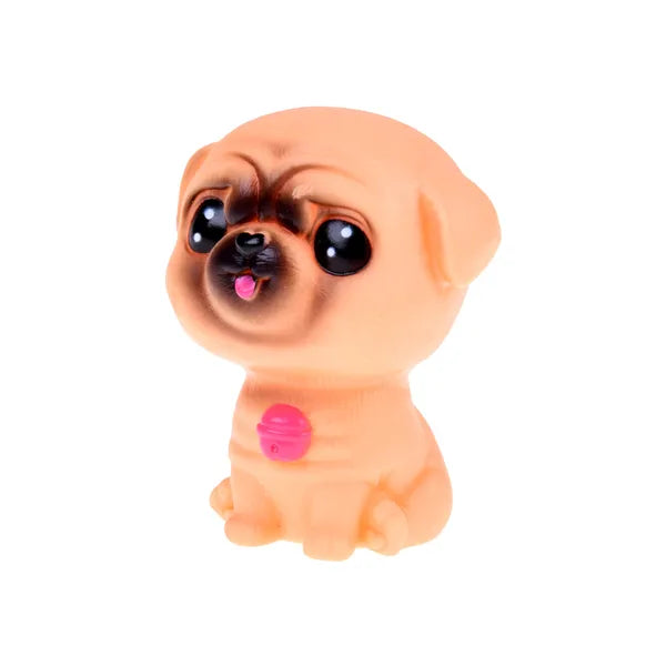 6 darabos gumiból készült sípoló kutyus figura szett, 7 cm