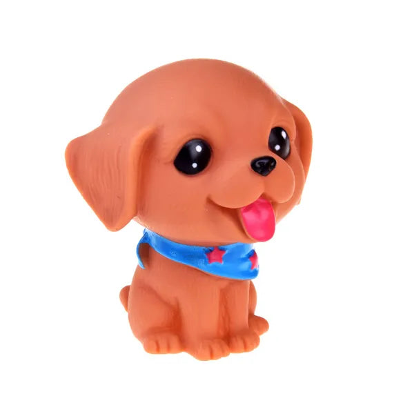 6 darabos gumiból készült sípoló kutyus figura szett, 7 cm