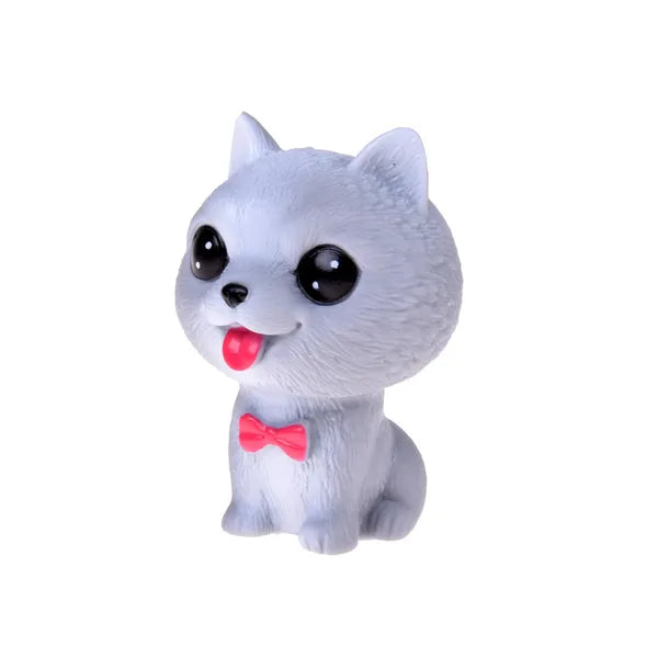 6 darabos gumiból készült sípoló kutyus figura szett, 7 cm